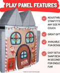 Santas Workshop Play Panel For Children Foam Sofa And Kids Couch featuring adjustable features and festive Santa illustration