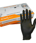 Black Nitrile Food Service Gloves With Powder Free Latex Free Comfort Grip Go-To Ambidextrous Design For Easy Handling Lightweight Hygienic Performance 100 Count Large Size