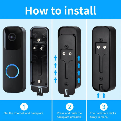 How to install the Built Tough Backplate Replacement For Leading Smart Doorbell Systems, showing mounting steps.