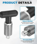 Premium Alloy Steel Spring Loaded Pull Pins, Tough As Nails Quick Release Knobs for Precision Clamping and Heavy Duty Tool Holding close-up details.