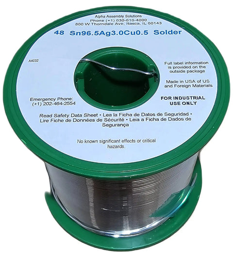 Solder Wire 24-7068-1402 Sn96.5Ag0.3Cu0.5 Lead Free Rosin Core 0.031 Inch Diameter 1 Pound SAC305 Flux spool for electronics