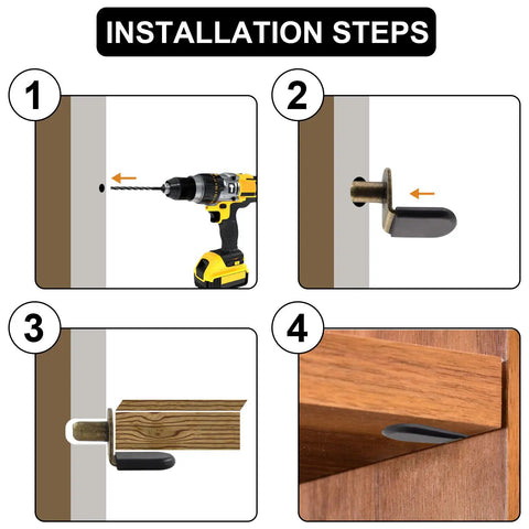 Installation steps for Hella Sturdy 30 Pack Cabinet Shelf Support Pegs Antique Bronze Heavy Duty Furniture Rest Pins.