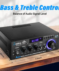 AK45 300W Dual Channel Bluetooth Stereo Power Amplifier For Home Theater And Karaoke with controls and display