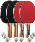 Four Paddle Ping Pong Set With Carry Case And Eight Balls Portable Table Tennis Paddles For Indoor And Outdoor Play Premium Quality Set