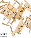 Brass Ball Catch Cabinet Door Latch Set With Screws For Wardrobe And Kitchen Cabinets, showing multiple latches and screws
