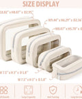 Five Piece Diaper Bag Organizer Set With Clear Waterproof Pouches, TSA Approved Toiletry Bags with transparent windows