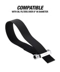 Oil Filter Strap Wrench 27 Inch Heavy Duty Nylon Tool For Oversized Filters Over 8 Inches Dual Drive Compatible With 3/8 And 1/2 Inch Drive Tools No Slip Grip For Stubborn Filters shown against white background