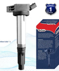 OEM Ignition Coil UF487 C1601 90919A2007, shown with packaging, fits Lexus ES350 RX350 RX450h Avalon Camry Highlander RAV4 Sienna Venza Evora 3.5L V6 engines.