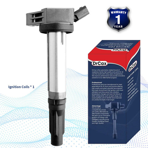 OEM Ignition Coil UF487 C1601 90919A2007, shown with packaging, fits Lexus ES350 RX350 RX450h Avalon Camry Highlander RAV4 Sienna Venza Evora 3.5L V6 engines.