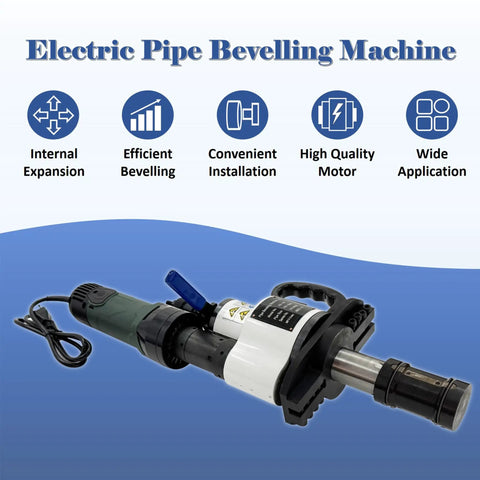 Electric Pipe Beveler 1500W Auto-Aligning Internal Expanding Beveler For 2.56 To 6.26 Inch Pipes, machine displayed