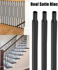 Top Shelf 30 Pack Of 44 Inch Wrought Iron Balusters With Badass Satin Black Finish straight spindles for deck railing and staircase.