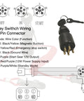 Diagram of Boat Ignition Key Switch With Safety Lanyard Assembly For OMC Johnson Evinrude 40-200HP Outboard Motors