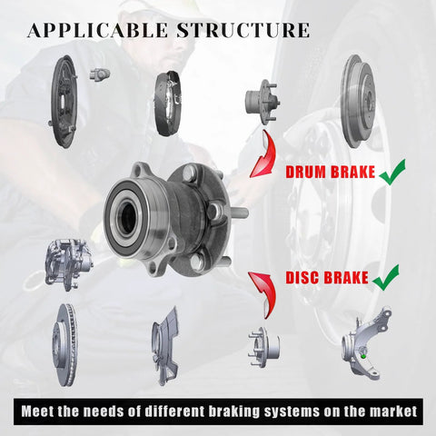 Rear Wheel Hub Assembly For Subaru Crosstrek 2016 2020 Forester 2014 2018 Impreza 2012 2019 XV Crosstrek 2013 2015 5 Lug AWD Hub Pair Left And Right Replaces 512518 with brake system compatibility diagram