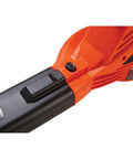 Close-up of 7 Amp motor casing on a Powerful Corded Electric Leaf Blower for Quick Yard Cleanup, Handheld and Lightweight design