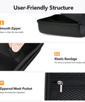 Endoscope Case for Wireless Borescopes, Upgraded Large Capacity Hardshell Carrying Case, black EVA case with zipper, elastic bandage and mesh pocket