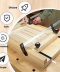 26 Pc Table Saw Crosscut Sled Kit Includes Tough Aluminum T Tracks And Uhmw Miter Bars showing precise wood guiding with clamps.
