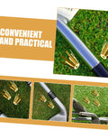 Universal Brass Golf Shaft Adapter Shims And Octopus Spacers Rig Ready Pack Of Five Durable Fittings on grass with golf club.