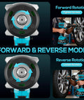 Half Inch Cordless Impact Wrench With 900 Ft Lbs Torque, 1200 Nm Brushless Motor, 2300 RPM, LED Light, Two 4Ah Batteries, Four Sockets, Variable Speed Power Tool For Car Lug Nut Removal And Tire Jobs forward and reverse mode for wheel service