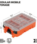 Modbox Tall Compartment Box With 10 Compartments And 4 Removable Bins Clear Lid Stackable Pro Grade Small Parts Organizer