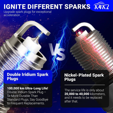Comparison of double iridium spark plugs vs nickel-plated spark plugs highlighting durability and performance differences
