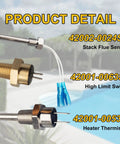 All In One Pool Heater Repair Kit With Stack Flue Sensor Thermistor And High Limit Switch For Pentair Sta Rite MasterTemp Max E Therm SR200 SR333 SR400 Pool And Spa Heaters, parts detail