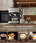 Kick Your Daily Coffee Grind Up With This Pro Stainless Steel Espresso Machine Slingin Bold Shots At 20 Bar Pressure For Rich Crema And Creamy Cappuccinos Using A Smart Dual Filter Setup in a stylish kitchen setting.