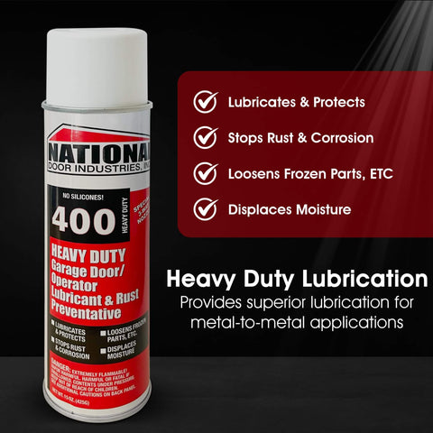 Heavy Duty Garage Door Lubricant Spray With Rust Preventative And Long Lasting Hinge And Track Protection Plus A 3 Way Nozzle
