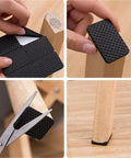Installing 2 Piece Chair Leg Pads Floor Protectors for Furniture Legs on wooden chair for anti-slip and scratch protection