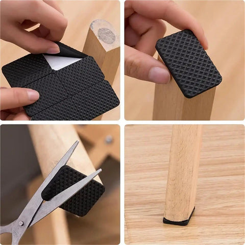 Installing 2 Piece Chair Leg Pads Floor Protectors for Furniture Legs on wooden chair for anti-slip and scratch protection