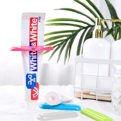 4 Pack Toothpaste Squeezer Tubes Clips Assorted Colors Easy Mess Free Paste Holder for Bathroom and Home Use Fits Most Tubes Under 2.54 Inches