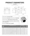 2 Pack SCS8UU Linear Motion Bearings For CNC Projects And 3D Printer Parts, Precision Machine Tools, Smooth Linear Guides For Reliable, High Precision Motion In DIY CNC, Laser, And Robotics Work. technical dimension chart and aluminum alloy slider