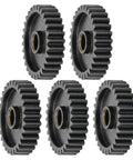 Five-piece Beefy Steel RC Servo Spur Gear Set with 24 Tooth Internal Spline Module 0.8 High Strength Replacement Gears arranged