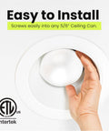 Hand installing LED BR30 Flood Light Bulbs 650 Lumens 5000K Daylight Dimmable 10.5W 65W Equivalent into ceiling can