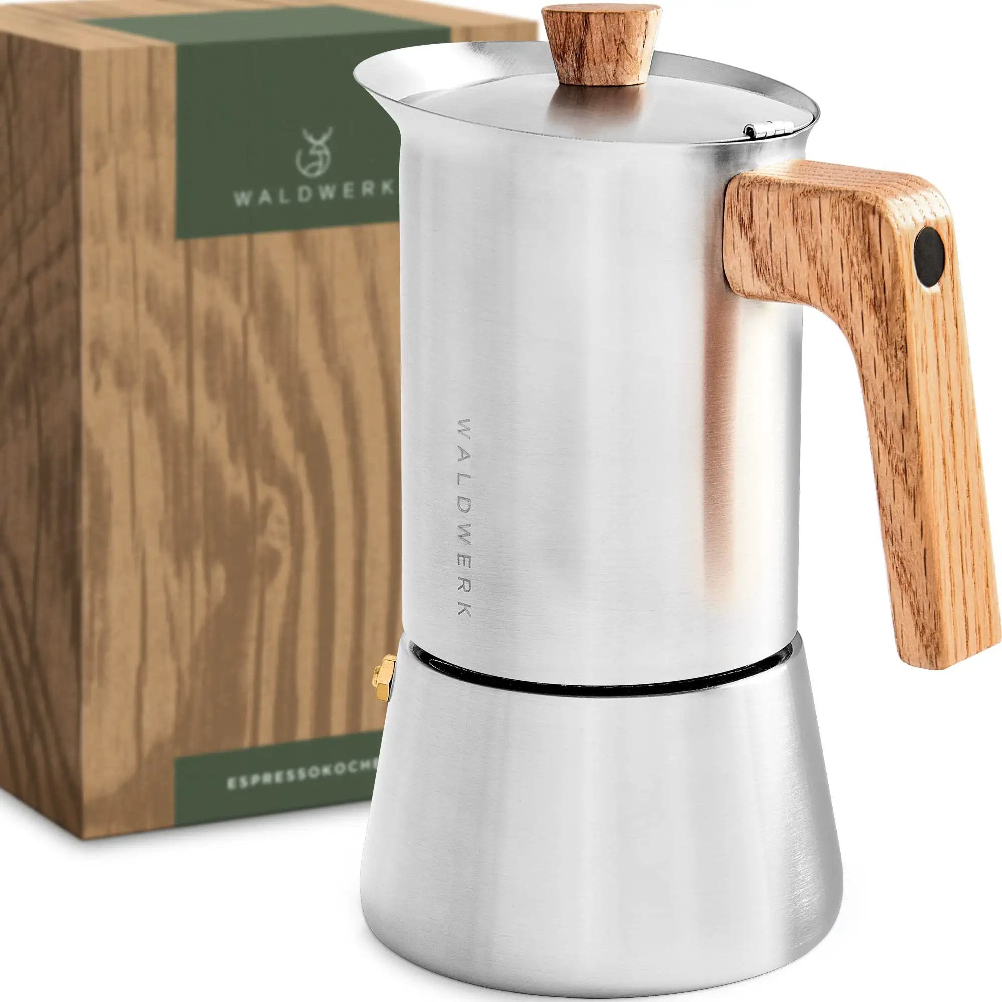 Stainless Steel Moka Pot 10oz ✓