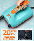 High Pressure Digital Electric Air Pump for SUP Kayak Tent with Auto Off and Dual Stage Inflation 0.5 to 20 PSI Car Charger Ready