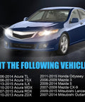 Blue car showcasing compatibility for Xenon HID Headlight Ballast With Igniter And D2S Bulb Replacement For Acura and other models listed