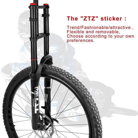Beefy Fat Tire Mountain Bike Fork With 180mm Travel and Double Crown Suspension, shown with 135mm hub spacing and 9mm QR.