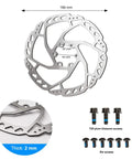 160mm stainless steel rotor, screws, measurements for Bike Disc Brake Kit With Aluminum Front Caliper Full Aluminum Alloy Brake Lever