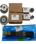 Heavy Duty V Belt Drive Kit With Engine Timing And Tensioner For VW Golf 2.0 TDI Fits Oe Part Numbers 03L198119A B C D And F To Keep Your Ride Smooth And Strong, with belt, pulleys and boxes