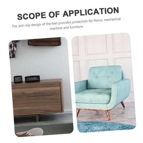 Two furniture pieces illustrating the use of 4 Pack Adjustable Rubber Shock Absorber Feet Pads For Noise Reduction And Vibration Control