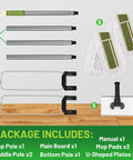 Heavy Duty Commercial Dust Mop And Floor Broom For Hardwood Surfaces With Secure Button Lock Handle and Wide Sweep Path, package components layout.