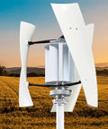 Off Grid Ready Magnetic Levitation Wind Turbine Generator Kit 3000W Upright System with four white blades installed outdoors