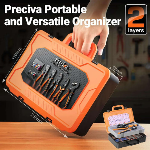 All In One Ferrule Crimping Tool Kit With Wire Stripper, Self Adjusting Ratchet Crimp Tool, in sturdy carry case with tools