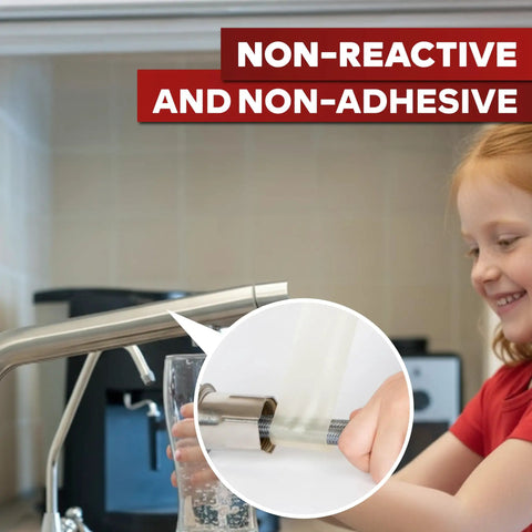 Child using Clear Self-Fusing Silicone Tape Pro, 1.5 Inch By 15 Foot, 30 Mils for quick emergency seal on kitchen faucet.