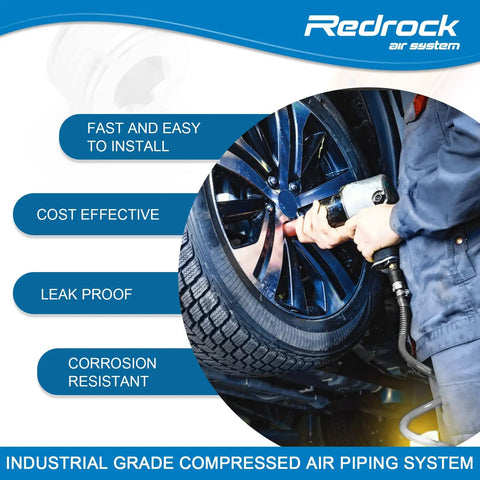 Person using leak proof air compressor piping kit with high flow air lines on car tire, 200 PSI ASTM F1282 compliant.