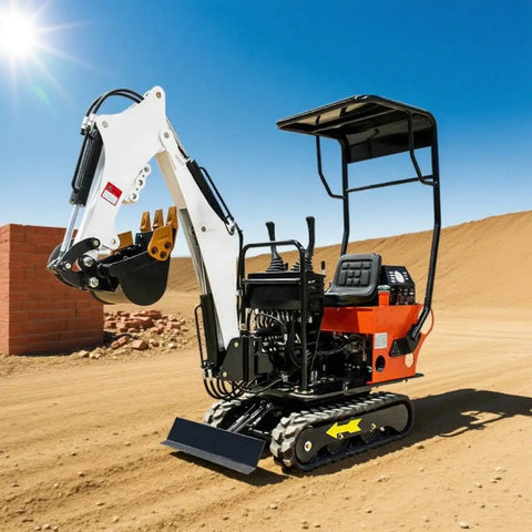 Compact Hydraulic Digger for trenching and pipe installations on construction site, featuring mini excavator attachments.