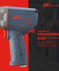 Half Inch Drive Quiet Tech Air Impact Wrench With Up To 1300 Ft Lbs Torque For Pro Grade Assembly And Disassembly Perfect For Suspension Work And Industrial Equipment Repairs with ergonomic grip