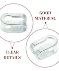 Six Pack Gym Cable End Fittings U Shaped Steel Connectors For Fitness Gear Replacement Parts Secure Connections And Noise Reduction For Home Gym Pulley Machines, silver iron clamp close-up