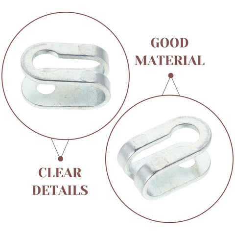 Six Pack Gym Cable End Fittings U Shaped Steel Connectors For Fitness Gear Replacement Parts Secure Connections And Noise Reduction For Home Gym Pulley Machines, silver iron clamp close-up