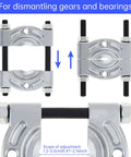 Heavy Duty Bearing Splitter And Five Inch Gear Pulley Puller Set For Wheel Hubs Pinions And Crankshafts Pro Grade Separator Tool Built From 40Cr Steel adjustable components